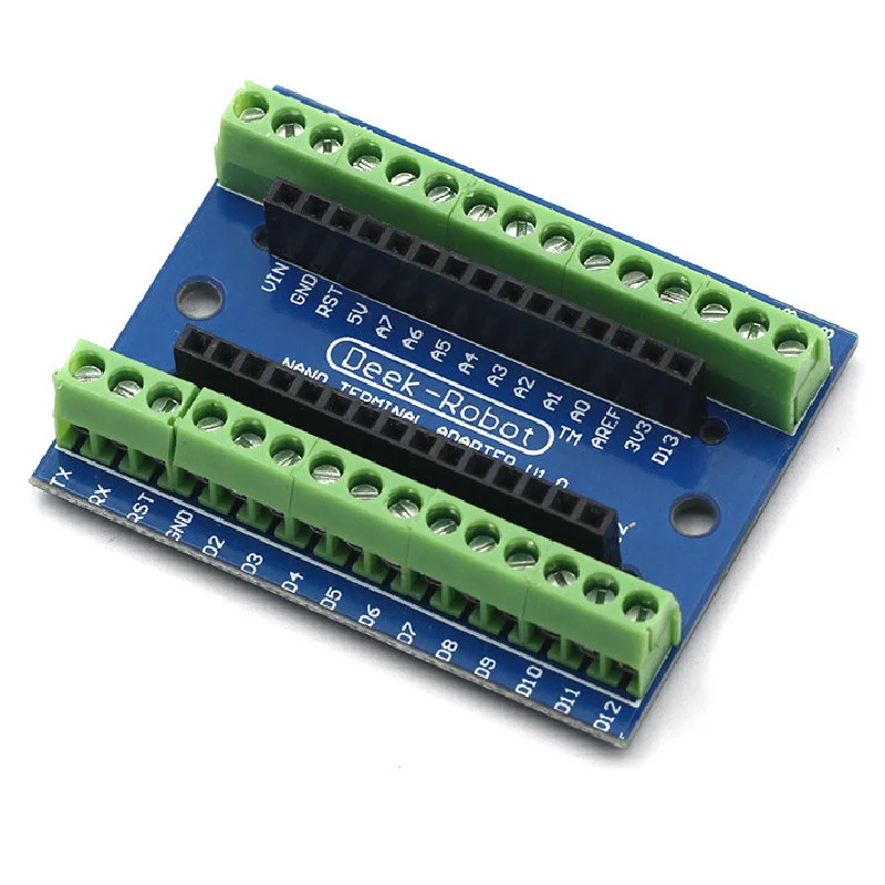 плата контроллера типа c micro usb ch340 nano 3 0 atmega328p плата совместимая с arduino nano ch340 usb драйвер nano v3 0 atmega328 Для контроллера NANO V3.0 3,0, терминальный адаптер, плата расширения, щит NANO IO, простая удлинительная пластина для Arduino AVR ATMEGA328P