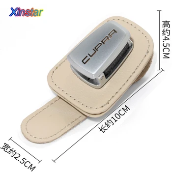 

Genuine leather car sunshade car glass clip holder sticker for seat cupra