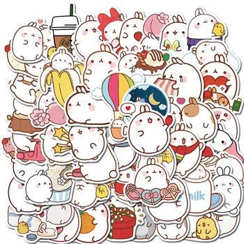 

50pcs Cute round rabbit cartoon stickers luggage notebook skateboard personalized graffiti sticker waterproof