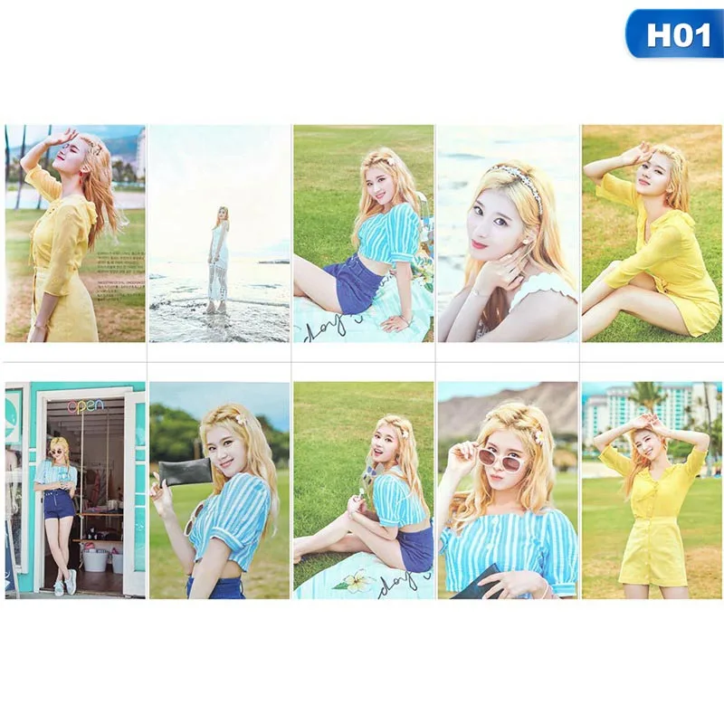 10 шт./компл. Kpop два раза фото Stikcy карта Sana Nayeon HD фотостудия стикер Mina карты с кристаллами стикер