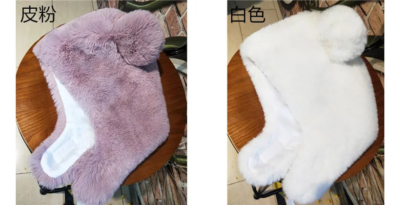 Детская осенне-зимняя теплая меховая одежда с искусственным кроличьим мехом в Корейском стиле для девочек шапка для мальчиков и девочек с милыми ушами панды