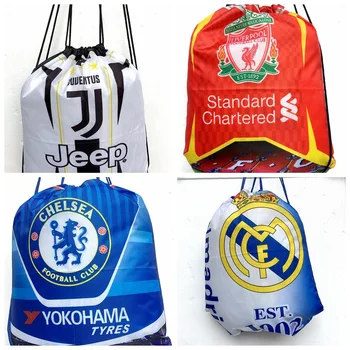 

AC Milan Paris Arsenal Real Madrid Football Shoe Storage Bags Polyester Drawstring Waterproof Travel Shoulders Storage Bag