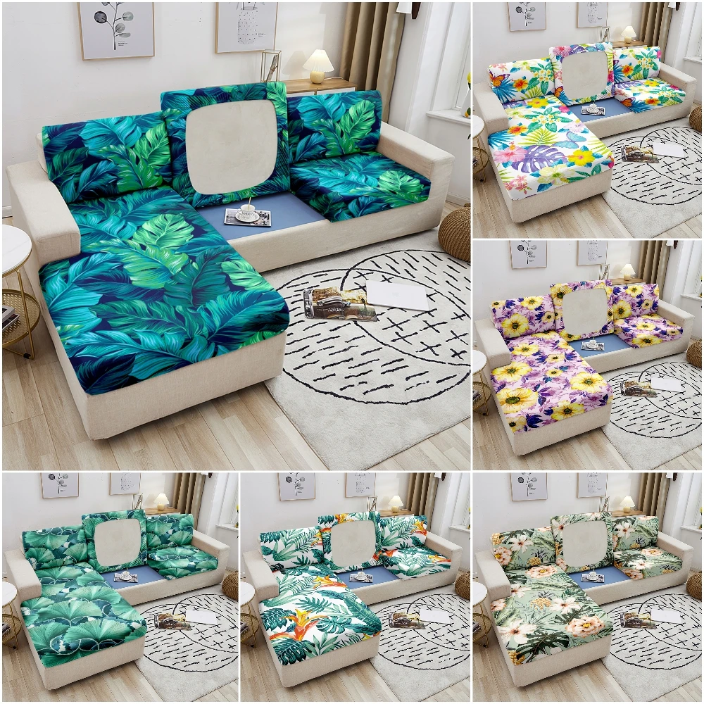 

Tropical Elastic Sofa Seat Cushion Cover For Living Room Sectional Couch Seat Cover Corner Sofa Slipcover Furniture Protector