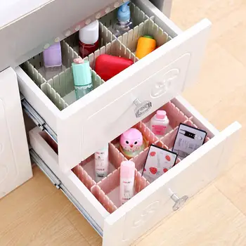

4pcs Adjustable Drawer Clapboard Partition Divider Cabinet DIY Grid Storage Organizer Plastic Partition Storage Organizer