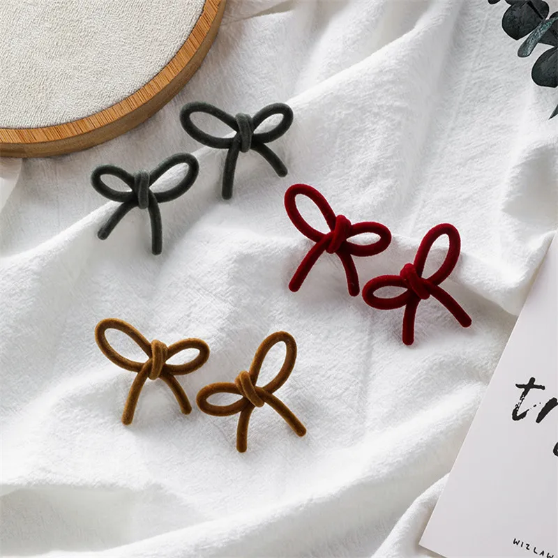 

Autumn Winter Velvet Bowknot Stud Earrings Women Cute Bowknot Korean Earring 2019 Fashion Jewelry Accessories Brincos Oorbellen