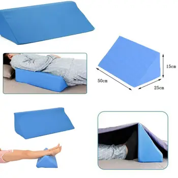 

2020 Orthopedic Acid Reflux Bed Wedge Pillow Soft Leather Sponge Back Leg Elevation Cushion Pad Triangle Pillow Bedding 2 Color
