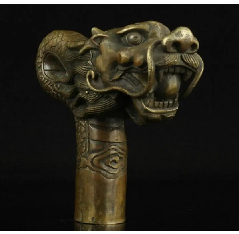 Chinese old collection handwork bronze dragon Collection statue 