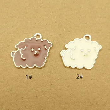 

10pcs 20x22mm enamel dog charm for jewelry making fashion earring pendant bracelet and necklace charms