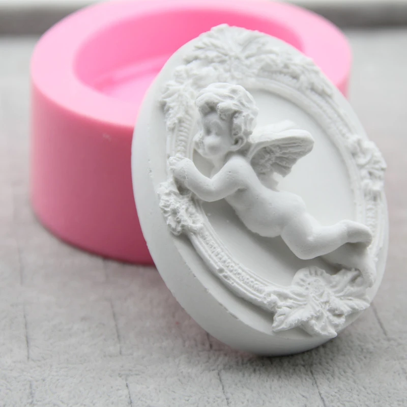 Soap Silicone Craft Cute Baby Angel Shape Soap Form Candle Mould DIY Aroma Plaster Making Tool Fondant Cake Baking Molds