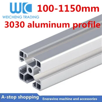 

1PC 3030 Aluminum Profile Extrusion 100-1150mm Length European Standard Anodized Linear Rail for DIY CNC 3D Printer Workbench