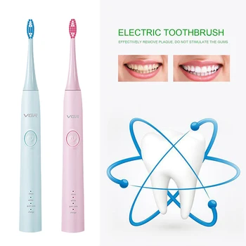 

VGR Electric Toothbrush V-806 Waterproof Automatic Sonic ToothBrush Rechargeable 2 Models with 2 Brush Heads