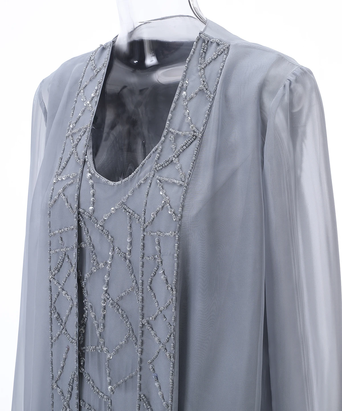 SOLOVEDRESS Женский шифон с бисером Мода 3 шт. мать невесты платье брюки костюмы с длинным рукавом наряд JacketSL-M17