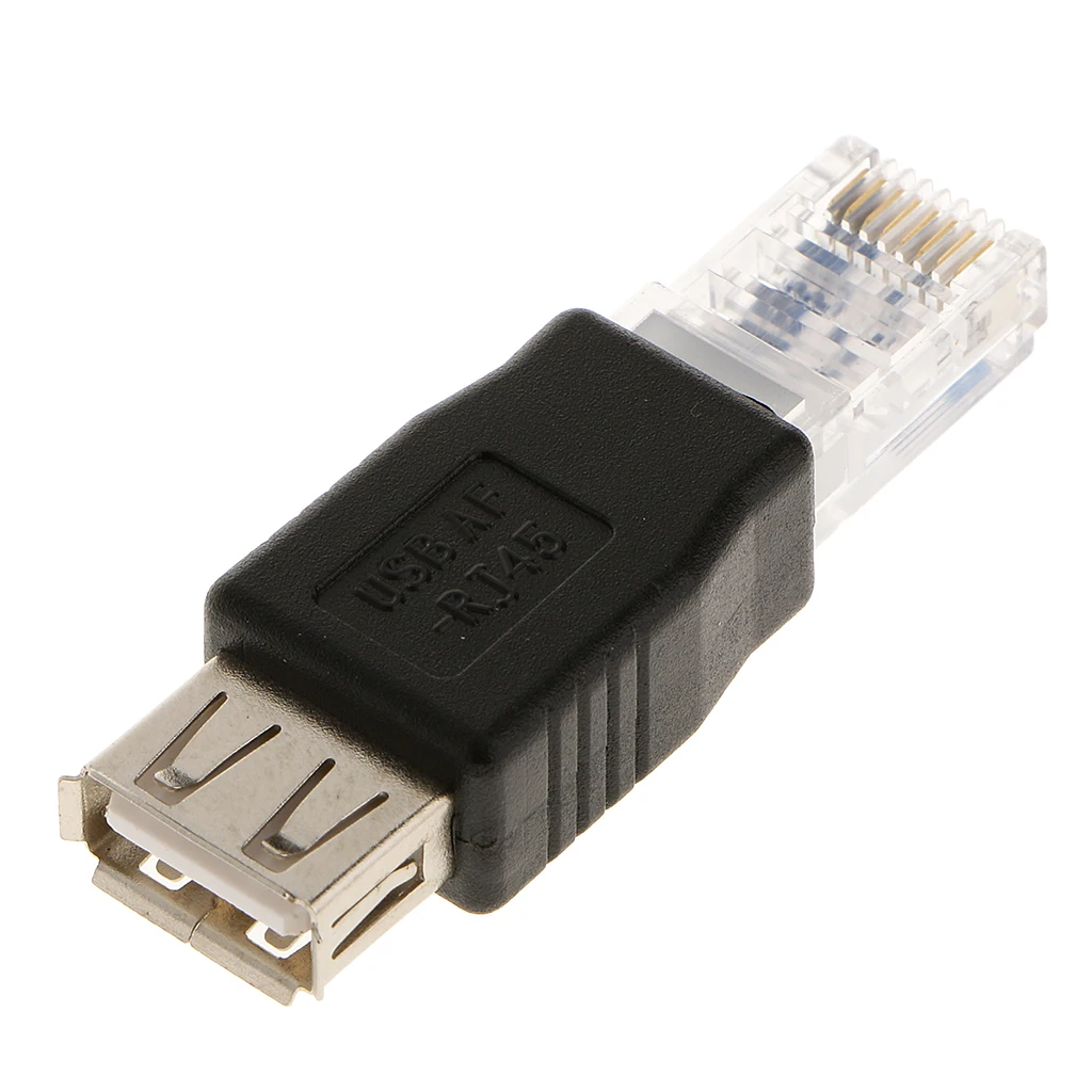 RJ45 Male To USB AF A Female Adapter Socket LAN Network Ethernet Router Plug