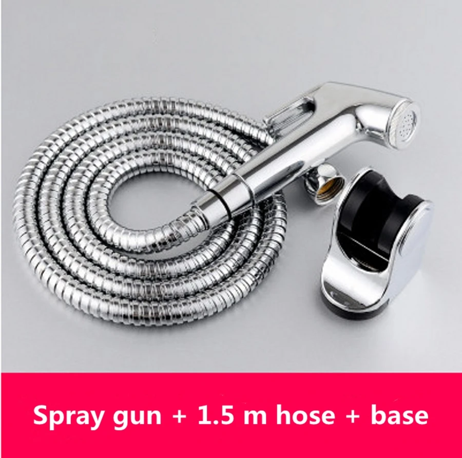 Wash nozzle set A Многофункциональный кран для биде для туалета, для ванной комнаты, для биде, душевой опрыскиватель, латунный Т-адаптер, 1,5 м, шланговый бак, держатель с крючками, простая установка - Цвет: Wash nozzle set A