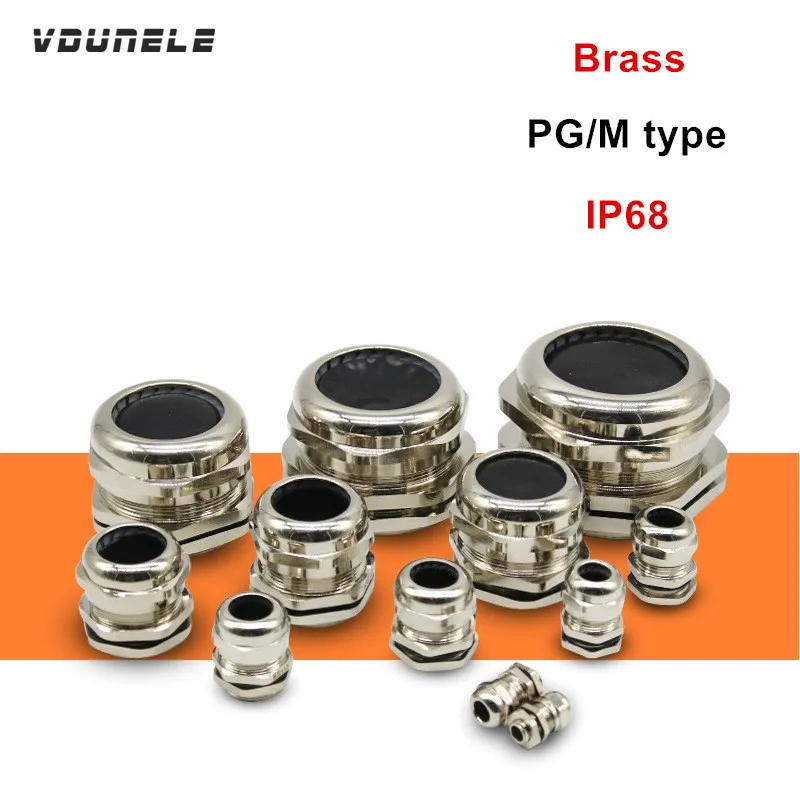 Waterproof Cable Gland Brass Nickel Metal IP68 Cable Connector PG7 Wire Connector M16 High Quality Cheap Price Glands