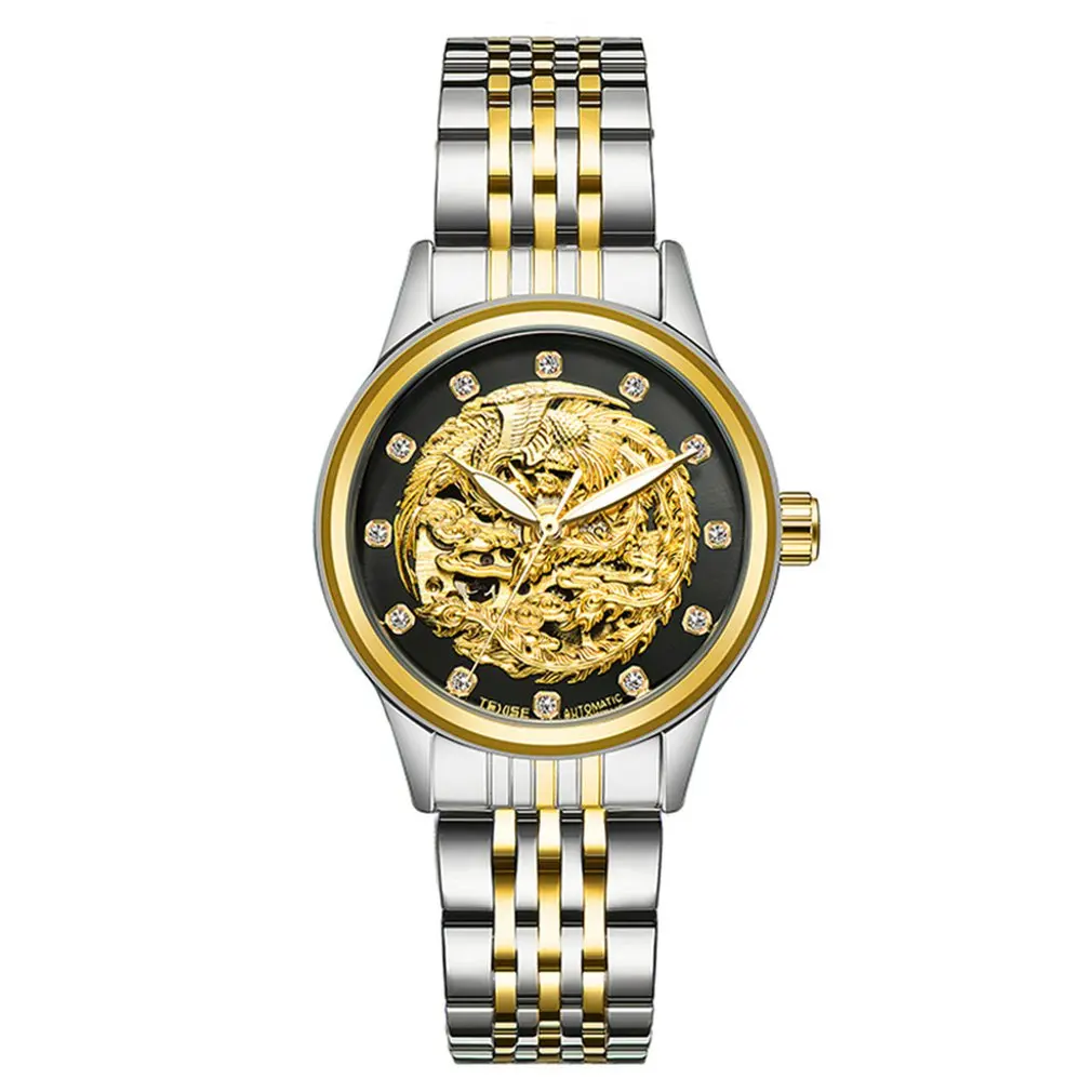 BEST  TEVISE 9006 Dragon And Phoenix Watch Automatic Mechanical Watch Men'S And Women'S Watch Waterproof 