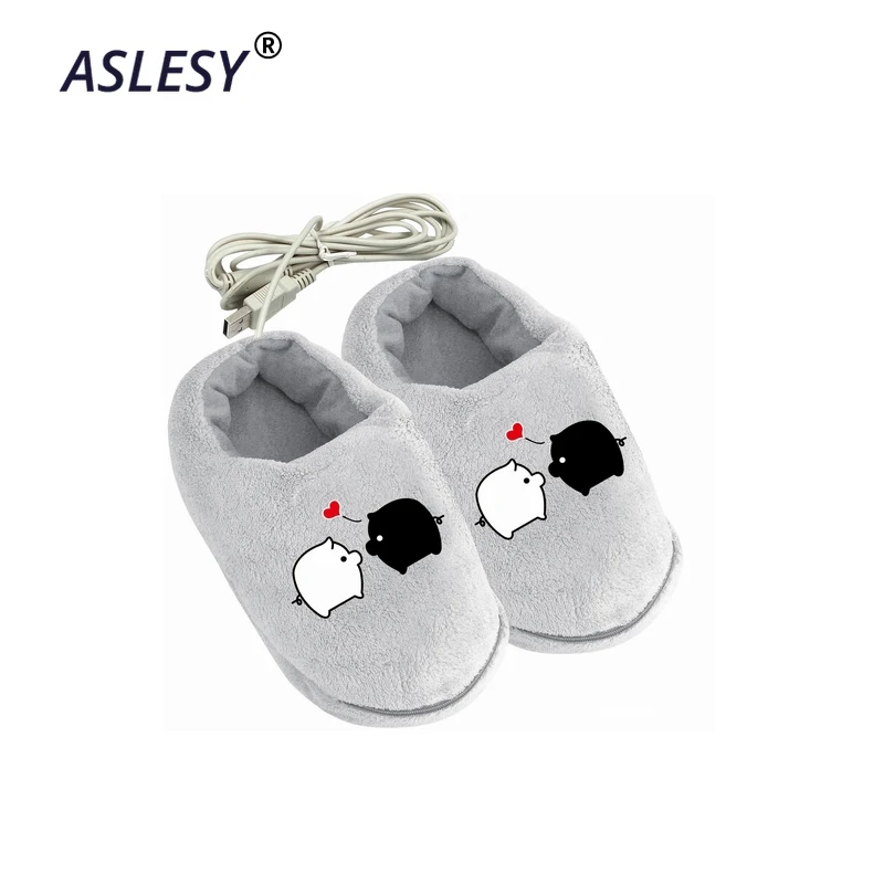 

2019 Practical Safe And Reliable Plush USB Foot Warmer Shoes Soft Electric Heating Slipper Cute Rabbits christmas Gift For Girls