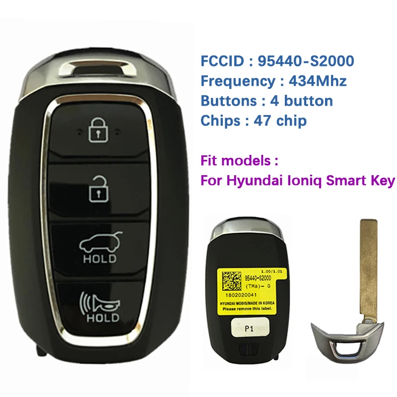 Оригинальный 4-кнопочный смарт-ключ CN020125 для Hyundai SantaFe Бесконтактный пульт
