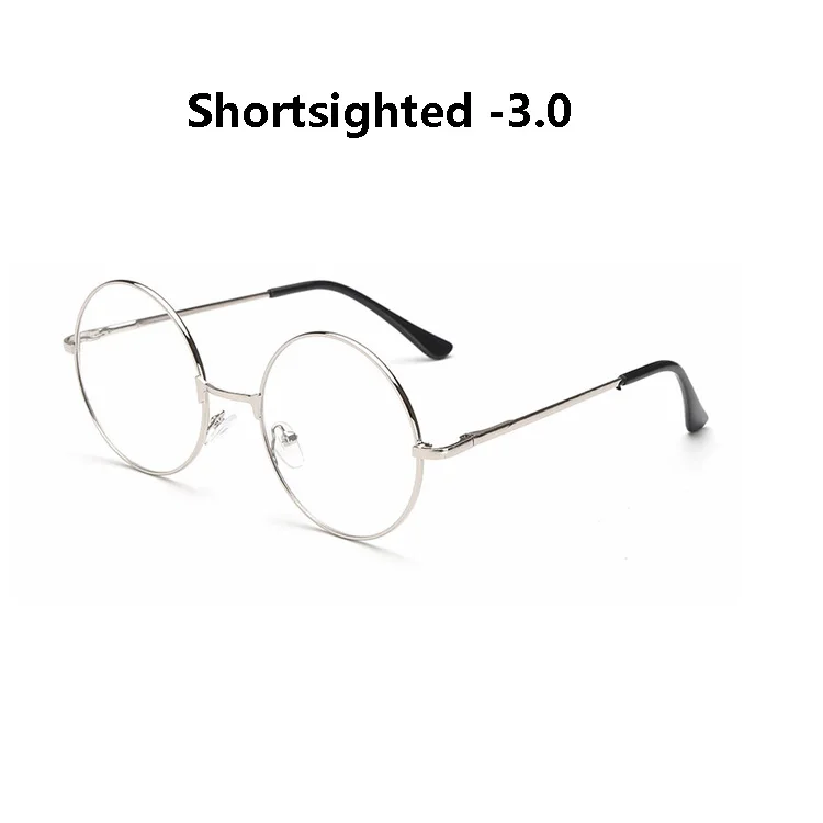 silver myopia 3.0 Zilead металлические очки близорукости круглые близорукие очки мужские и женские очки для близоруких с диоптрий-1.0to-4,0 - Цвет оправы: silver myopia 3.0