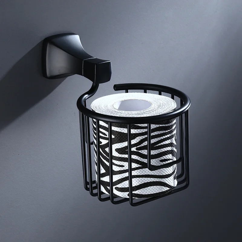 

Black And White with Pattern Alumimum Hotel Paper Towel Lou Toilet Paper Holder European Style Holder Paper Roller Bathroom Hard
