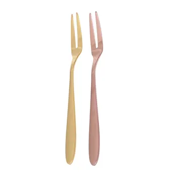 

2pcs Fruit Forks Stainless Steel Two-Tines Tasting Forks for Appetizer Dessert Cocktail Cake Fruit