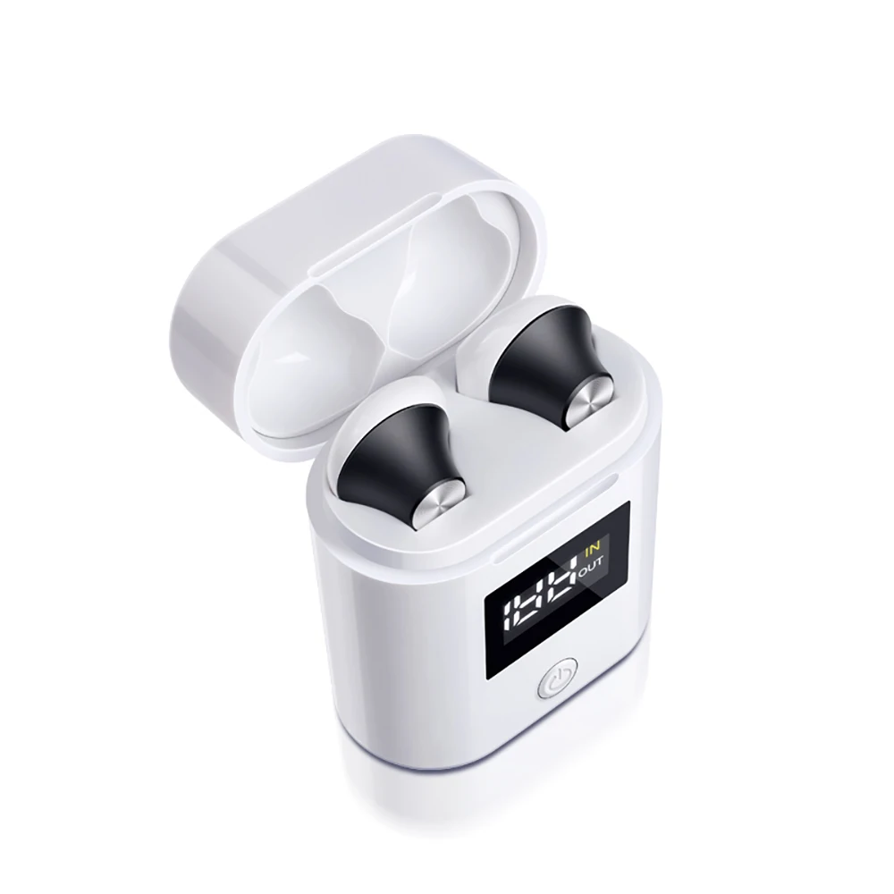 TWS bluetooth-гарнитура 5,0 с цифровым дисплеем, большая емкость, наушники для зарядки, Беспроводные спортивные стереонаушники D019