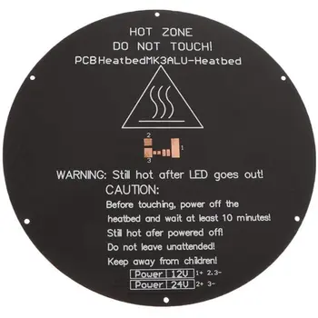 

12V 3D Printer MK3 Aluminum Heated Bed Hot Bed PCB Heatbed Platform Round