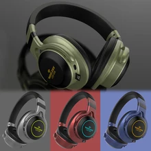 Новые беспроводные Bluetooth наушники светодиодный свет складные наушники с HD микрофоном Поддержка TF карты FM Аудио разъем для телефона