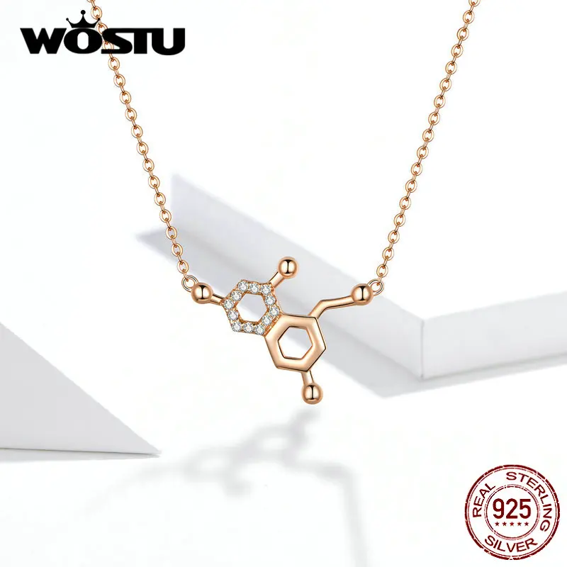 WOSTU,, модное 925 пробы Серебряное ожерелье с сердечками, благородное золотое ожерелье для женщин, хорошее ювелирное изделие CQN361