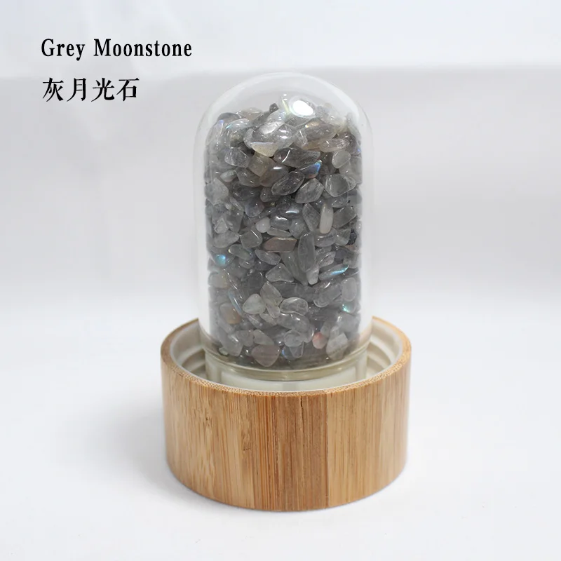 Grey moonlight Кристальная кварцевая бутылка, кристальная энергетическая чашка, кристальная бутылка для воды, стеклянная бутылка для воды, кристальная бутылка для воды в подарок - Цвет: Grey moonlight