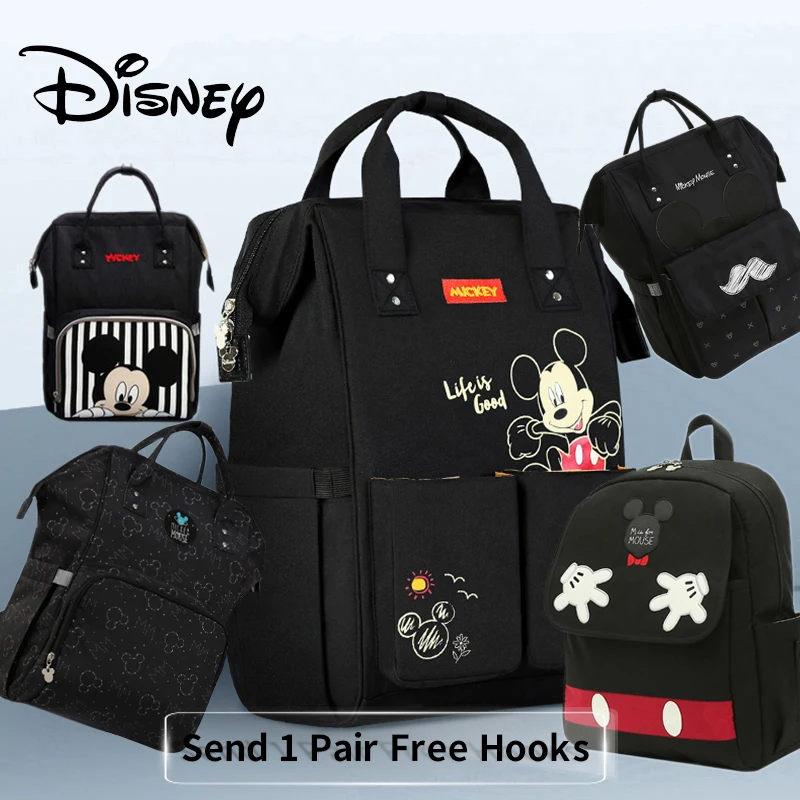 Price Disney Diaper Bag Backpack For Moms Baby Bag Maternity For Baby Care Nappy Bag Travel Stroller USB Heating Send Free 1Piar Hooks