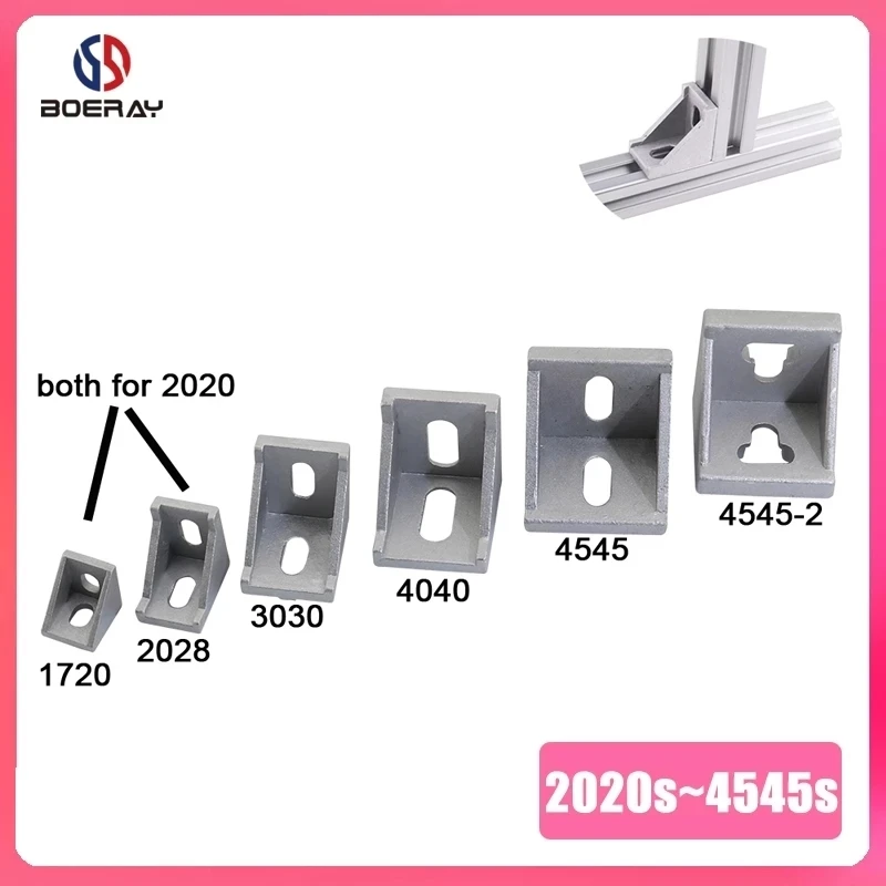 50pcs 2020 Corner Bracket 20x20mm Aluminum Angle L Connector T Slot Extrusion 