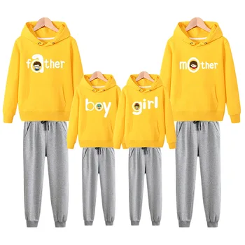 

Family Matching Outfits Autumn Mother Father Kids Baby Cotton Sweatshirts & Pants Family Christmas Sweaters Holiday Family Set
