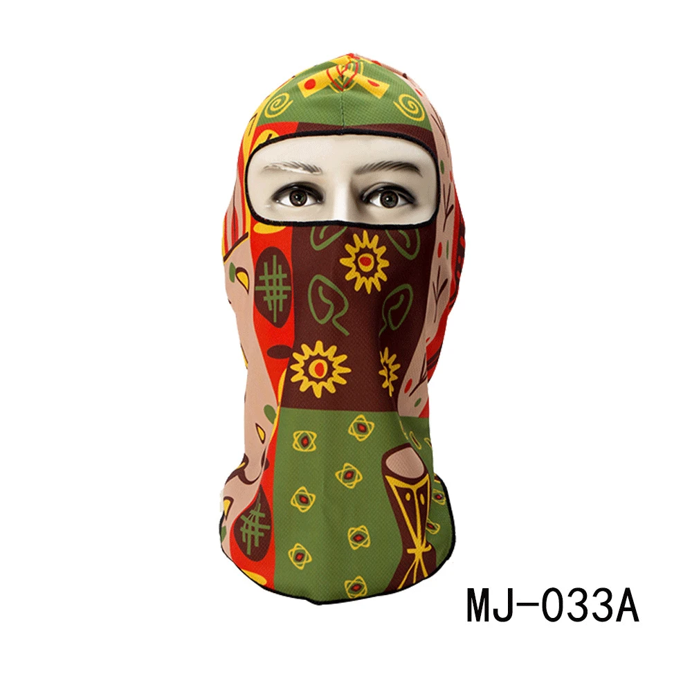 033A 1 шт., дышащая летняя крутая Балаклава, лицевая маска для мужчин и женщин, унисекс, уличная велосипедная маска, черная маска, крышка для головы - Цвет: 033A