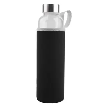 

550ml Travel Car Shatterproof hand Portable Glass Water Bottle Durable Sport Drink Camping Travel Bottle With Protective Bag