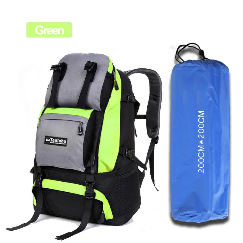 Green 50L водонепроницаемый походный рюкзак для женщин и мужчин спортивный рюкзак для пешего туризма сумка 200X200 см Алюминиевая фольга коврик из ЭВА - Цвет: Green