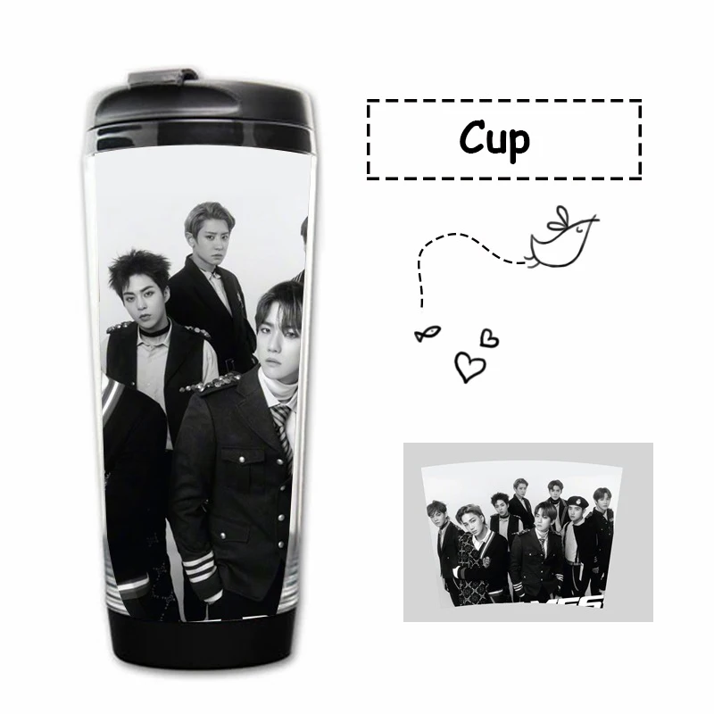 Kpop EXO пятый альбом периферийные устройства воды чашки EXO кривая чашка с двойными стенками Пластиковые чашки бутылки EXO вентиляторы подарки, Прямая поставка
