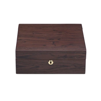 

Necklace Earrings Capacity Storage Case Wooden Jewelry Box Women with Lock Jewelry Display Double Layer Walnut