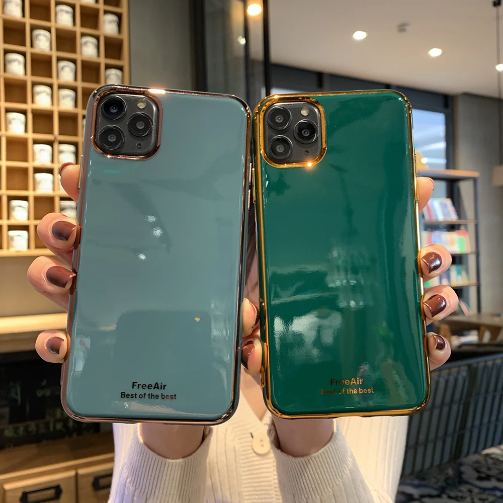 Роскошный 6D гальванический 2,0 ТПУ чехол для iPhone 6 7 8 plus X XR XS Xsmax 11proMax четыре угла анти-падение 6D 2.0TPU чехол для телефона сумка