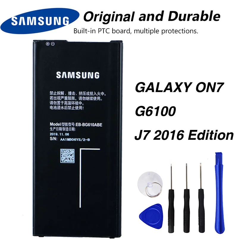 

Original Samsung EB-BG610ABE Battery For Samsung GALAXY ON7 G6100 J7 2016 Edition 3300mAh