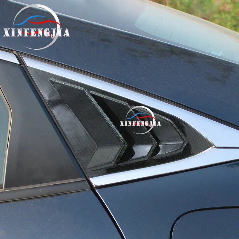 Для Honda Civic 16-19 2 шт углеродное волокно цвет заднего бокового окна жалюзи украшения