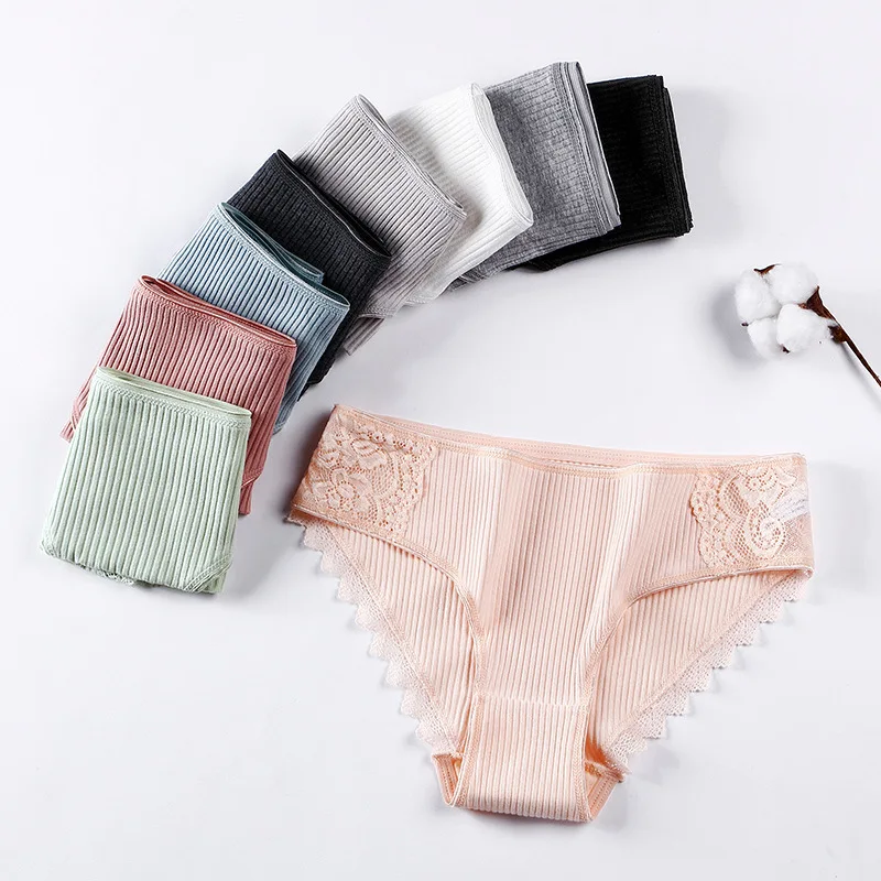 

Lace Underwear Women's Cotton Thread Pure Cotton Bottom Crotch Sports Breathable Seemless-Plus-sized Panties