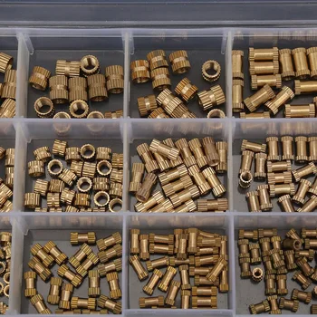 

330pcs/Set M2 M3 M4 M5 Knurl Insert Nut Threaded Brass Round Embedded Locknut W/ Box Fasteners And Hooks