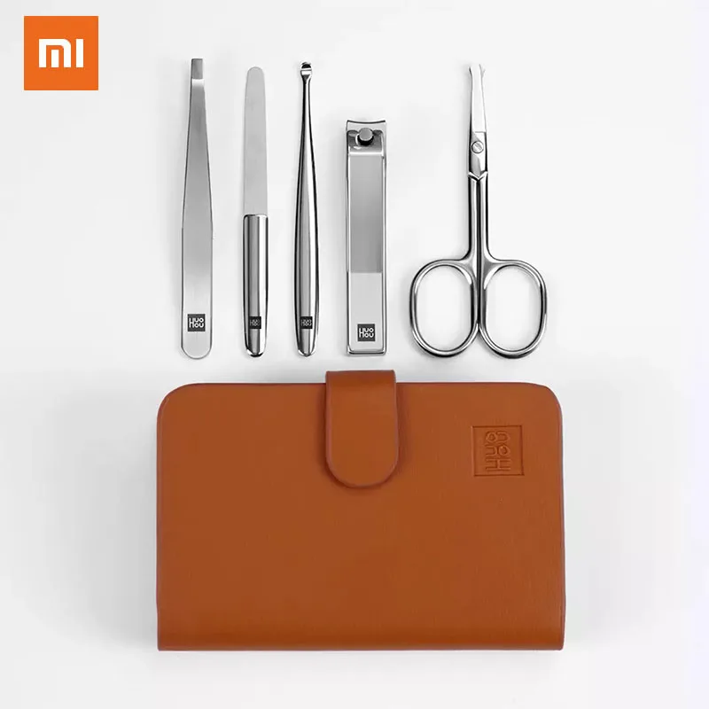Xiaomi huohou 5pcs 새로운 매니큐어 손톱깎이 코 헤어 트리머 휴대용 여행 위생 키트 스테인레스 스틸 네일 커터