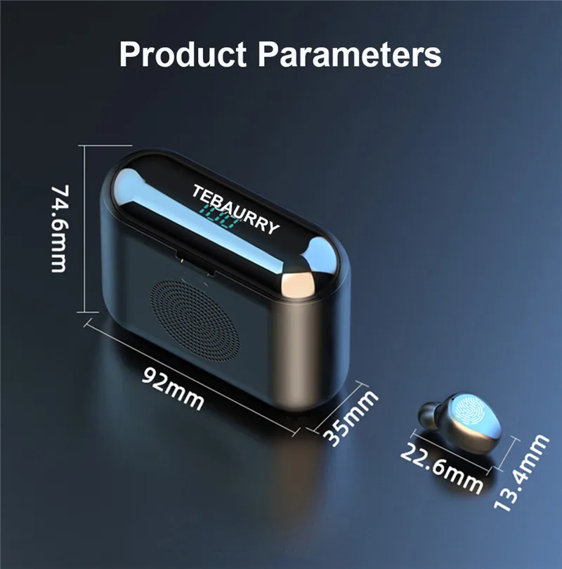 mini bluetooth earphones f9 Speaker TWS Wireless Headphones Touch Control 9D Stereo with Mic LED Display Phone Holder