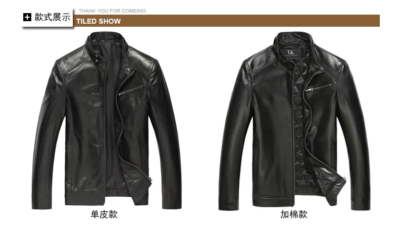 Tcyeek Genuine Leather Jacket Men Winter Sheep Skin Coat Man Clothes Streetwear Slim Fit Leather Jackets Hiver DK108