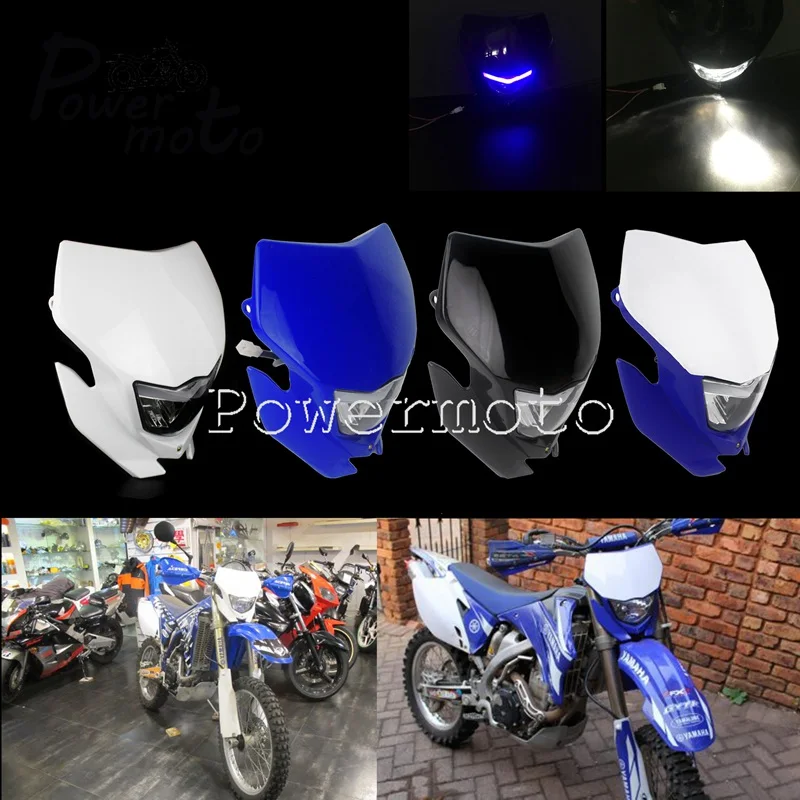 Внедорожные фары для мотокросса Dual Hi/LO Light Dirt Bike передняя лампа W/светодиодный противотуманный фонарь для Yamaha WR TTR YZF 250 450 WR450 WR250
