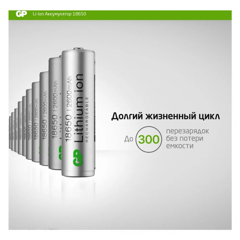 Батарейка аккумуляторная литий-ионная GP 18650