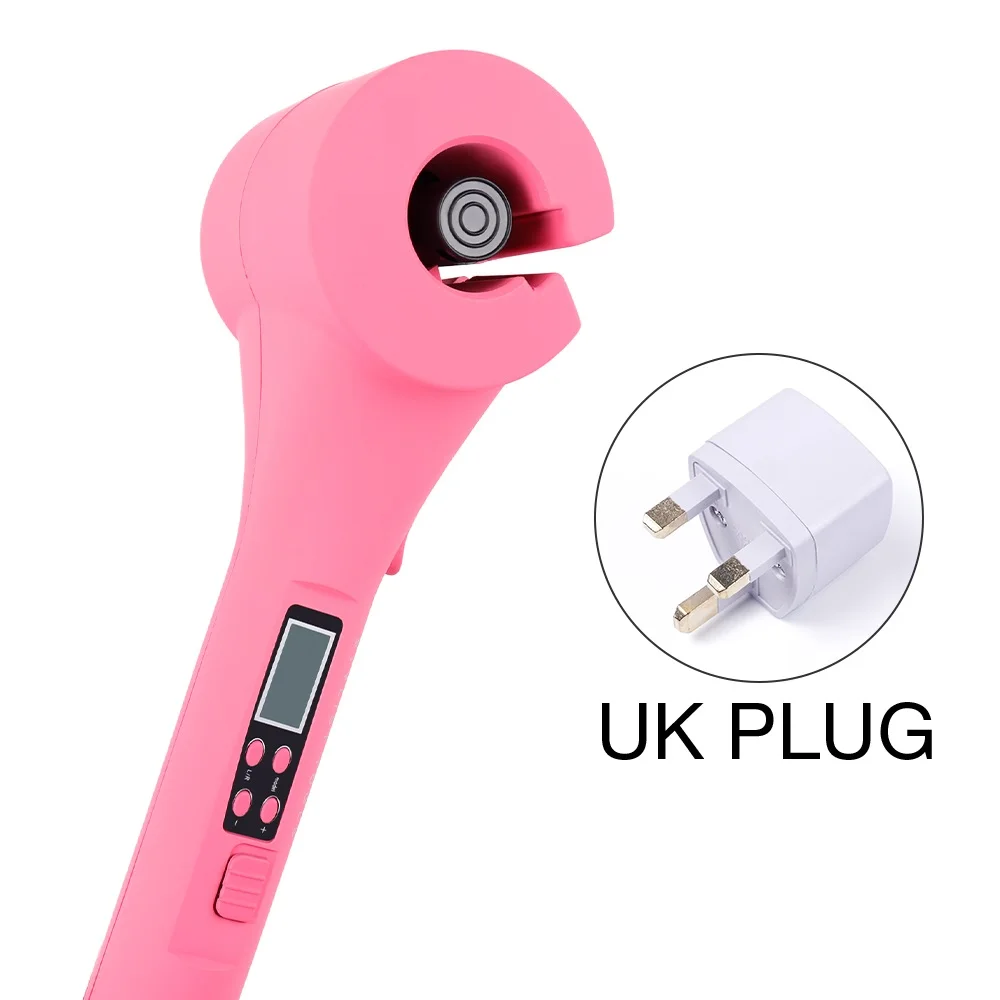 UK pink Foreverlily, ЖК-экран, автоматическая завивка волос, нагревание, уход за волосами, инструменты для укладки, волнистые волосы, завивка, автоматическая, щипцы для завивки, стиль «сделай сам» - Цвет: UK pink