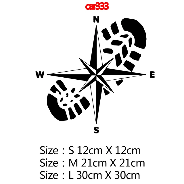 10 Styles Adventure Sports Compass Car Sticker Wrap Vinyl Mountain car-Styling Auto Engine Cover Door Window Large Size cra333